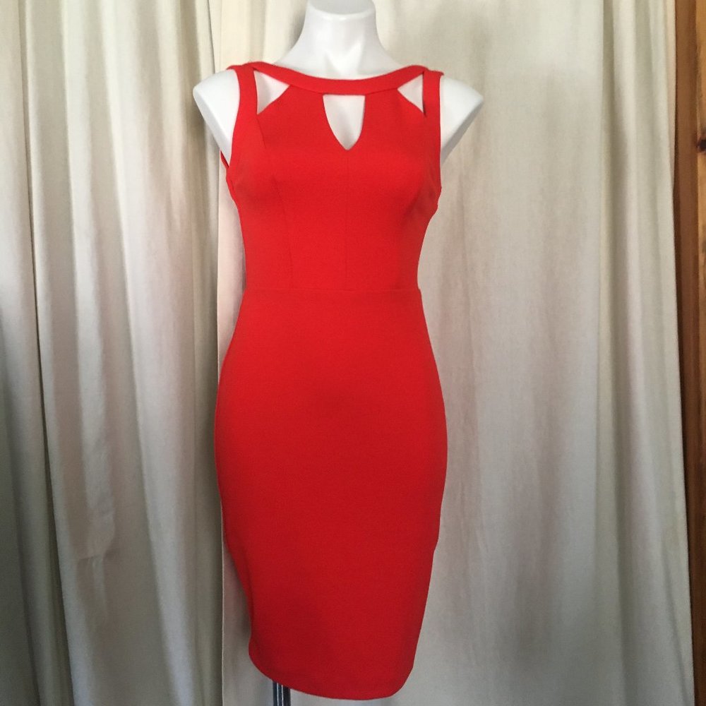 Bisou Bisou Michele Bohbot Dress Red Size 2 Sleeveless - Picture 2 of 6